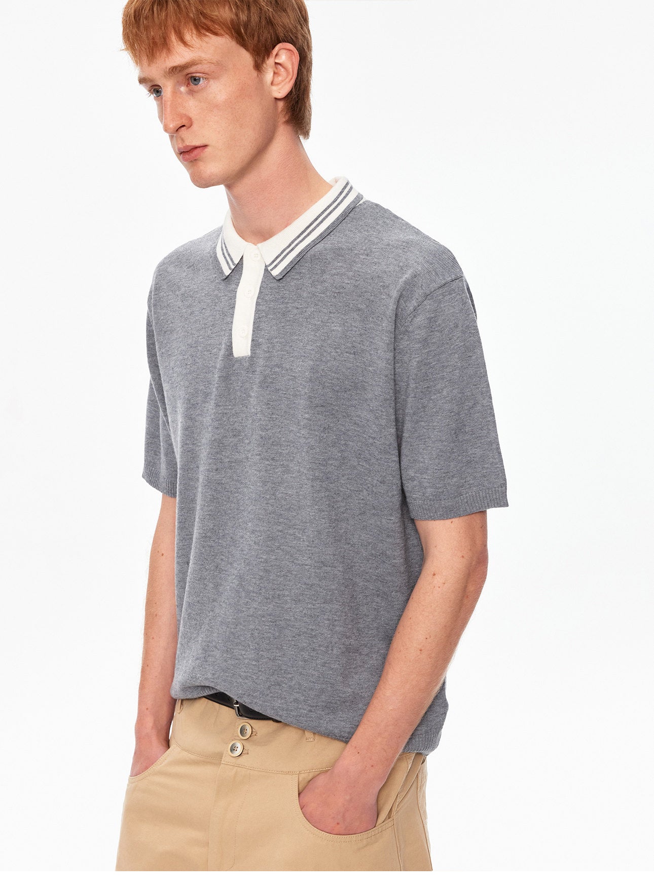 Casual Knit Polo Shirt