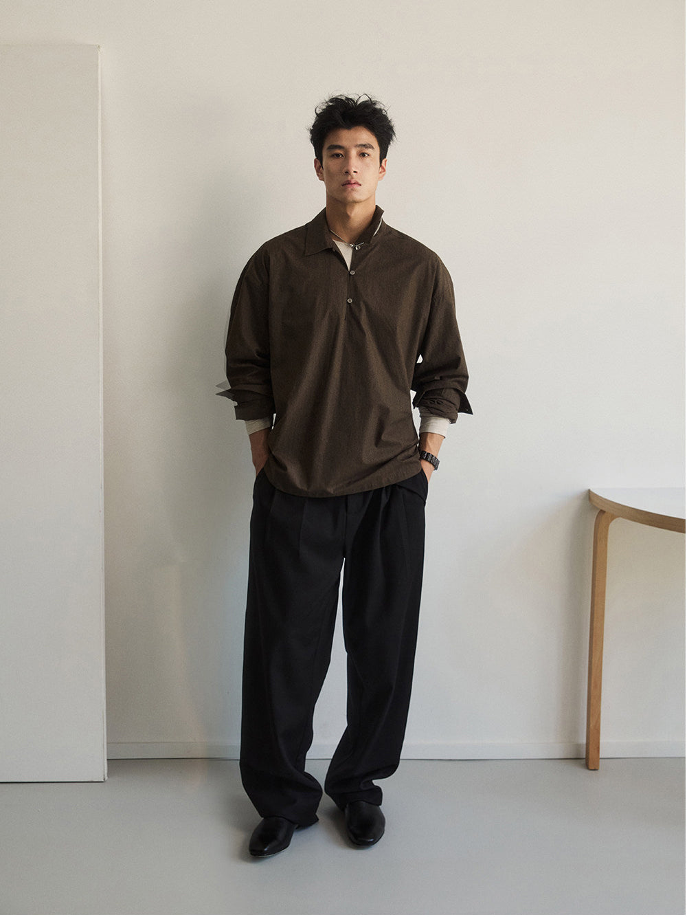 Half-Open Pullover Shirt