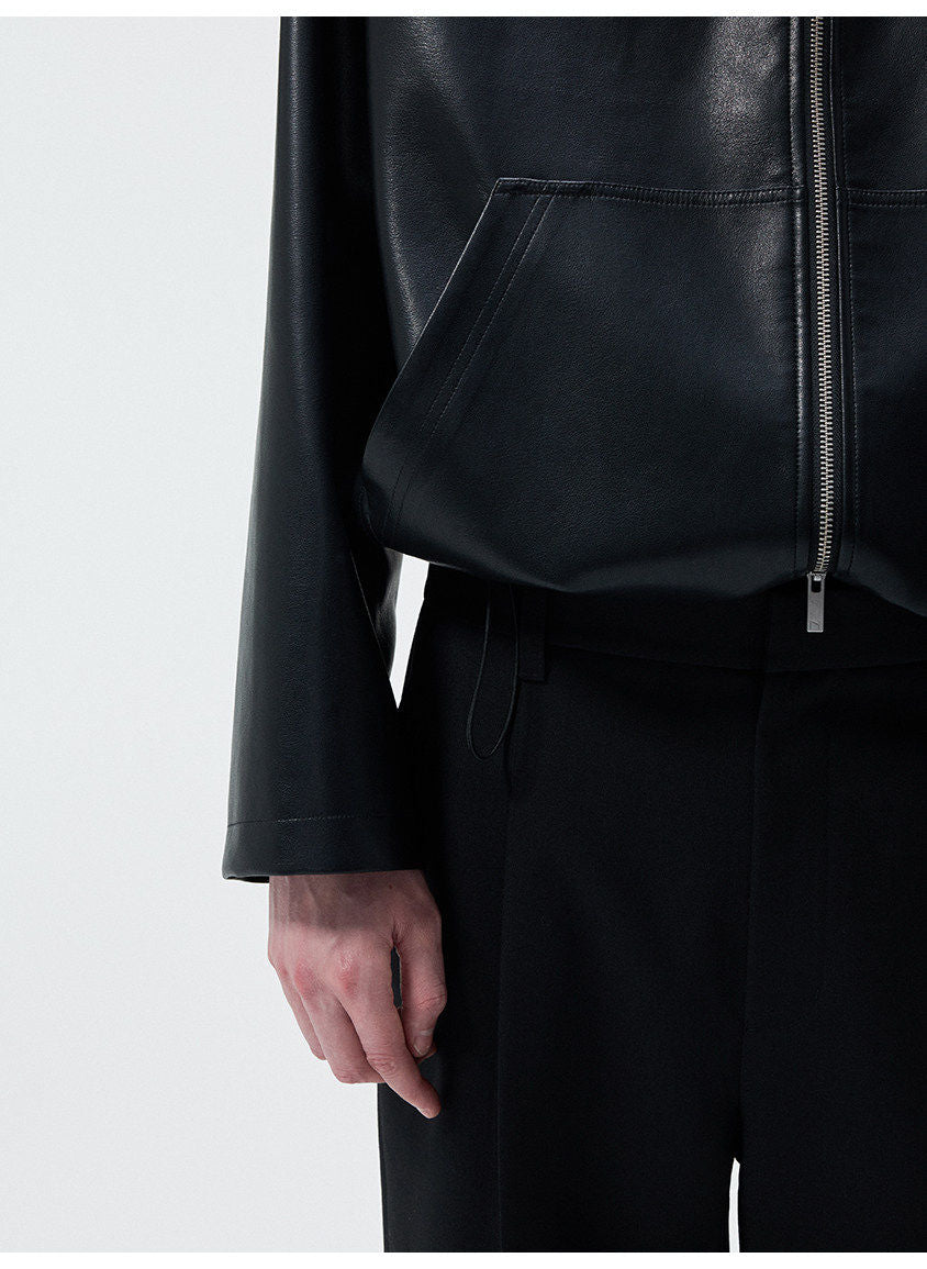 Hooded Leather Jacket