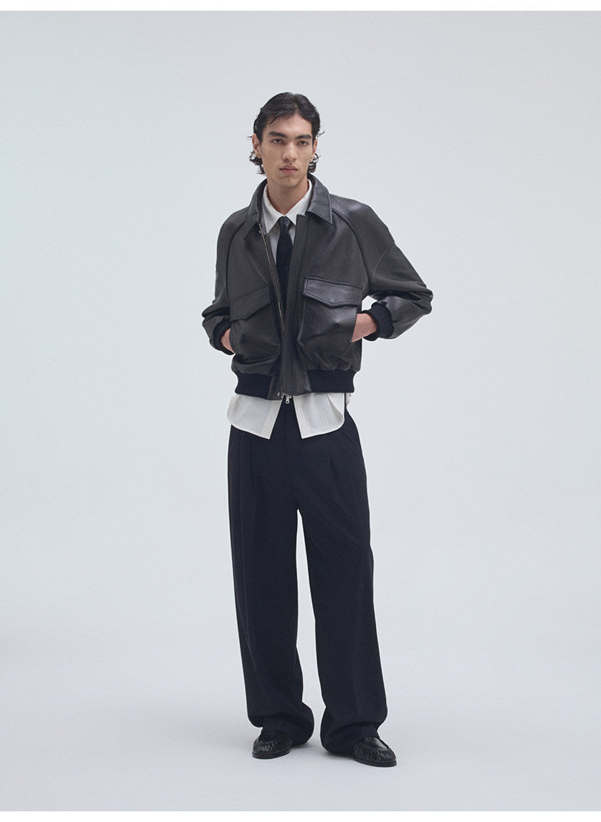 Classic Double-Tuck Casual Pants