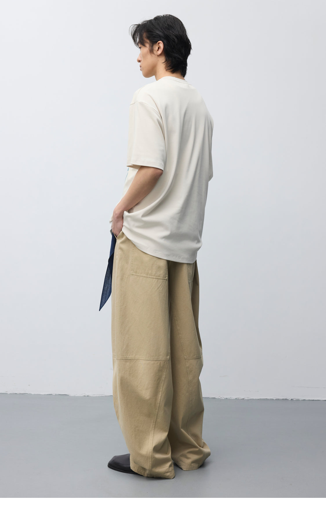 Washed Multi-Pleated Casual Pants