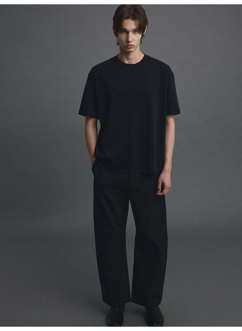 Curved-Cut Casual Pants