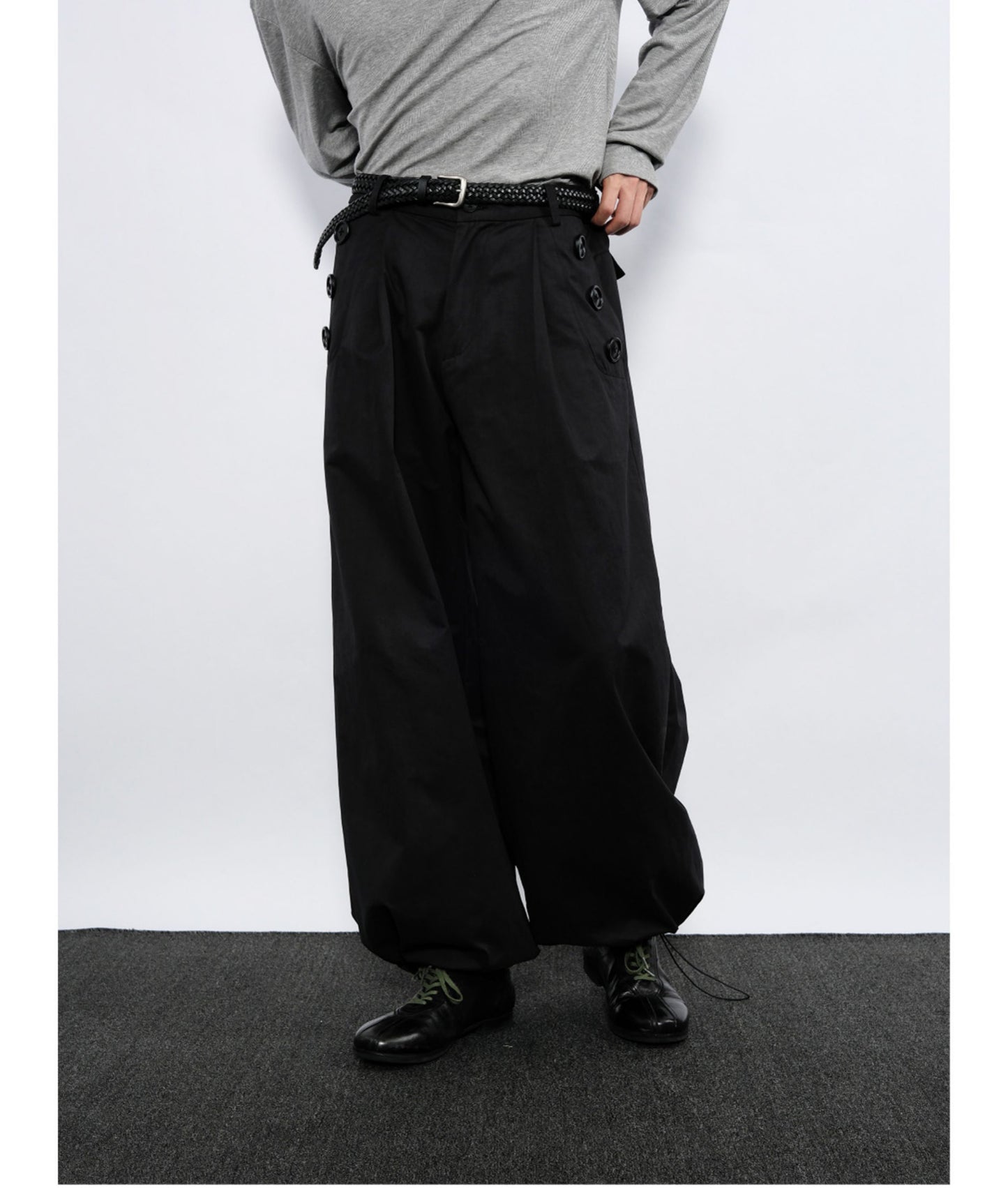 Side Button Casual Pants