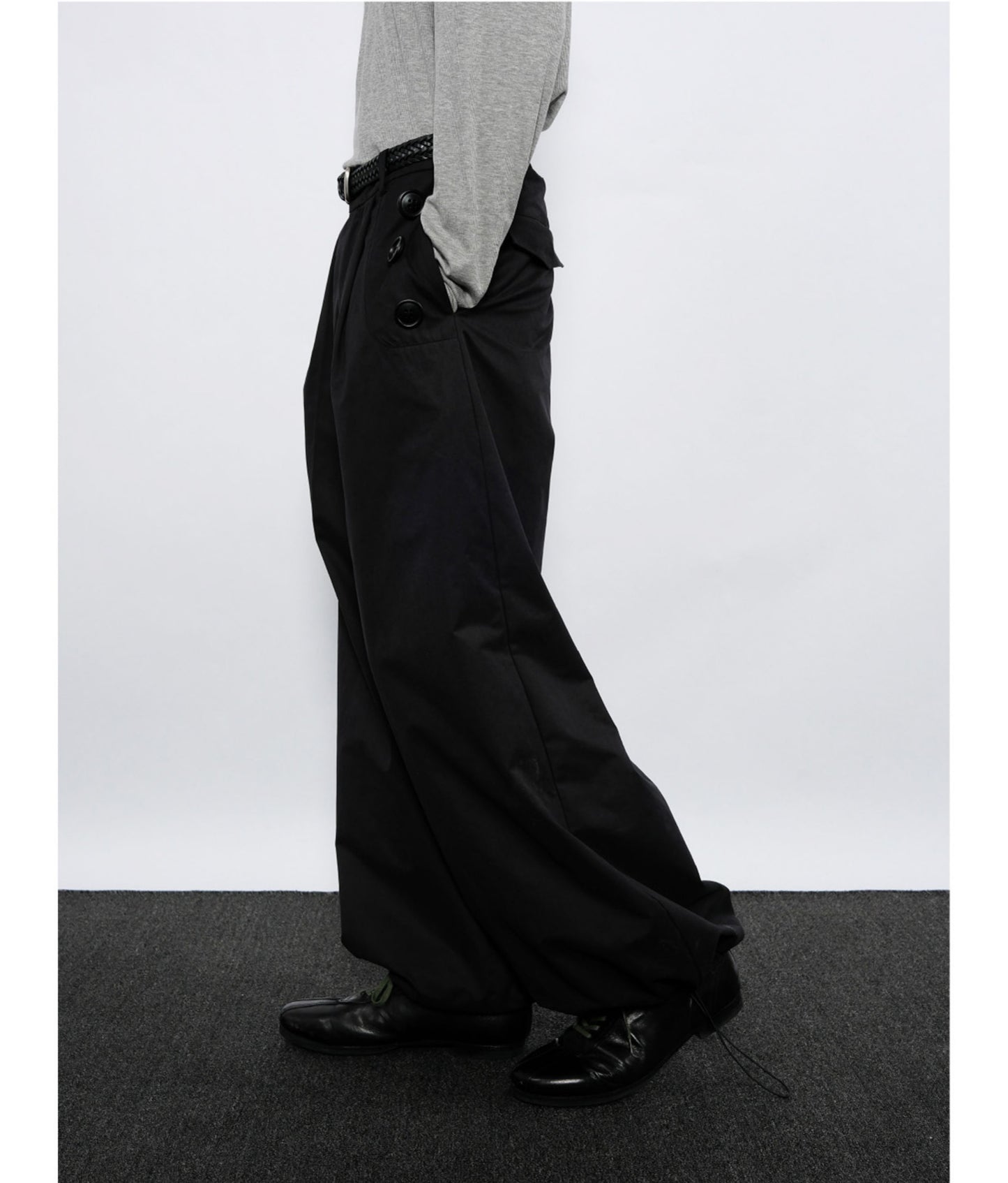 Side Button Casual Pants