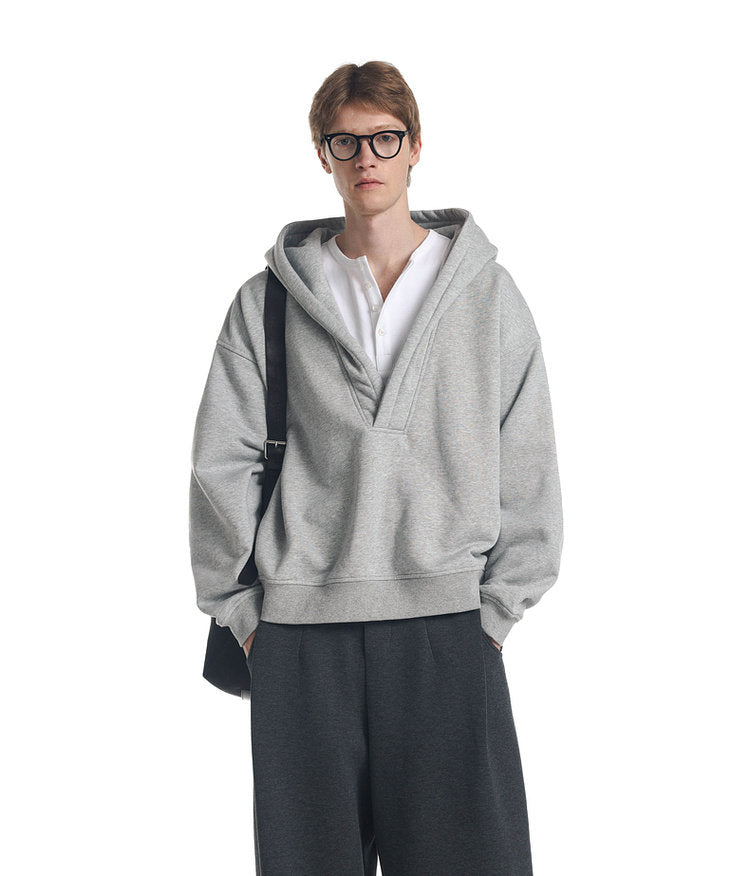 Brushed Fleece Faux Two-Piece Sweatshirt