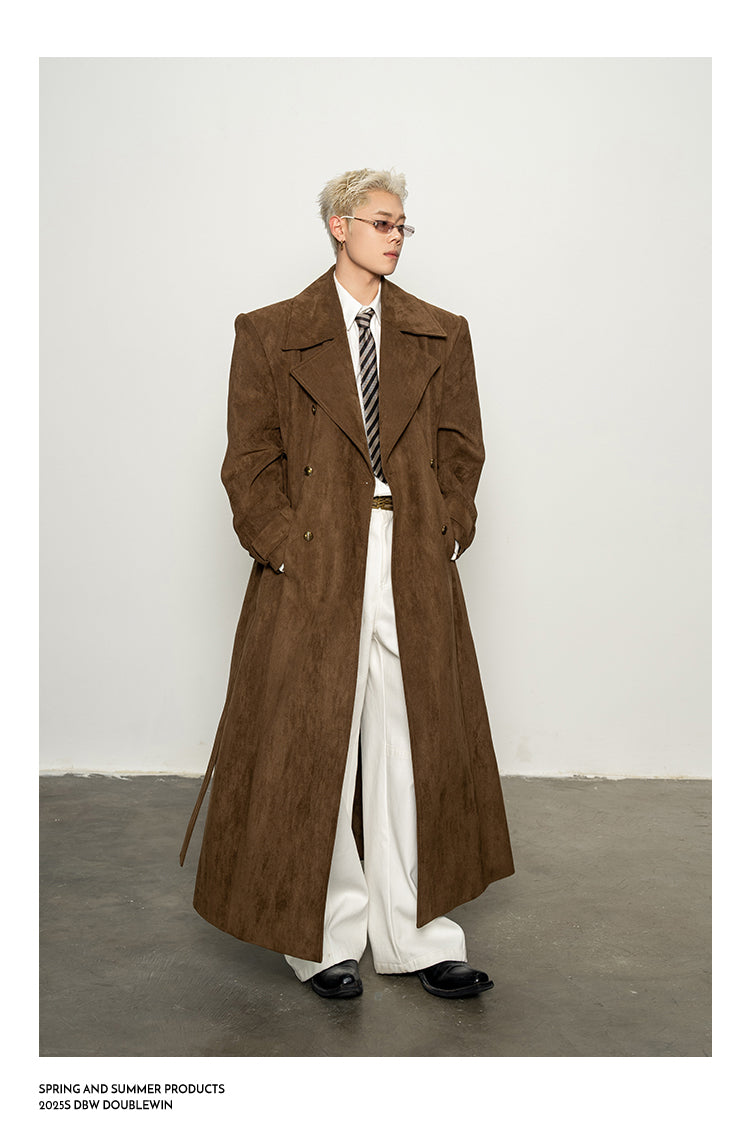 Retro Suede Long Coat