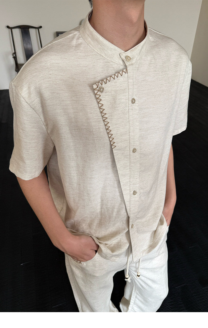 Faux Placket Casual Shirt