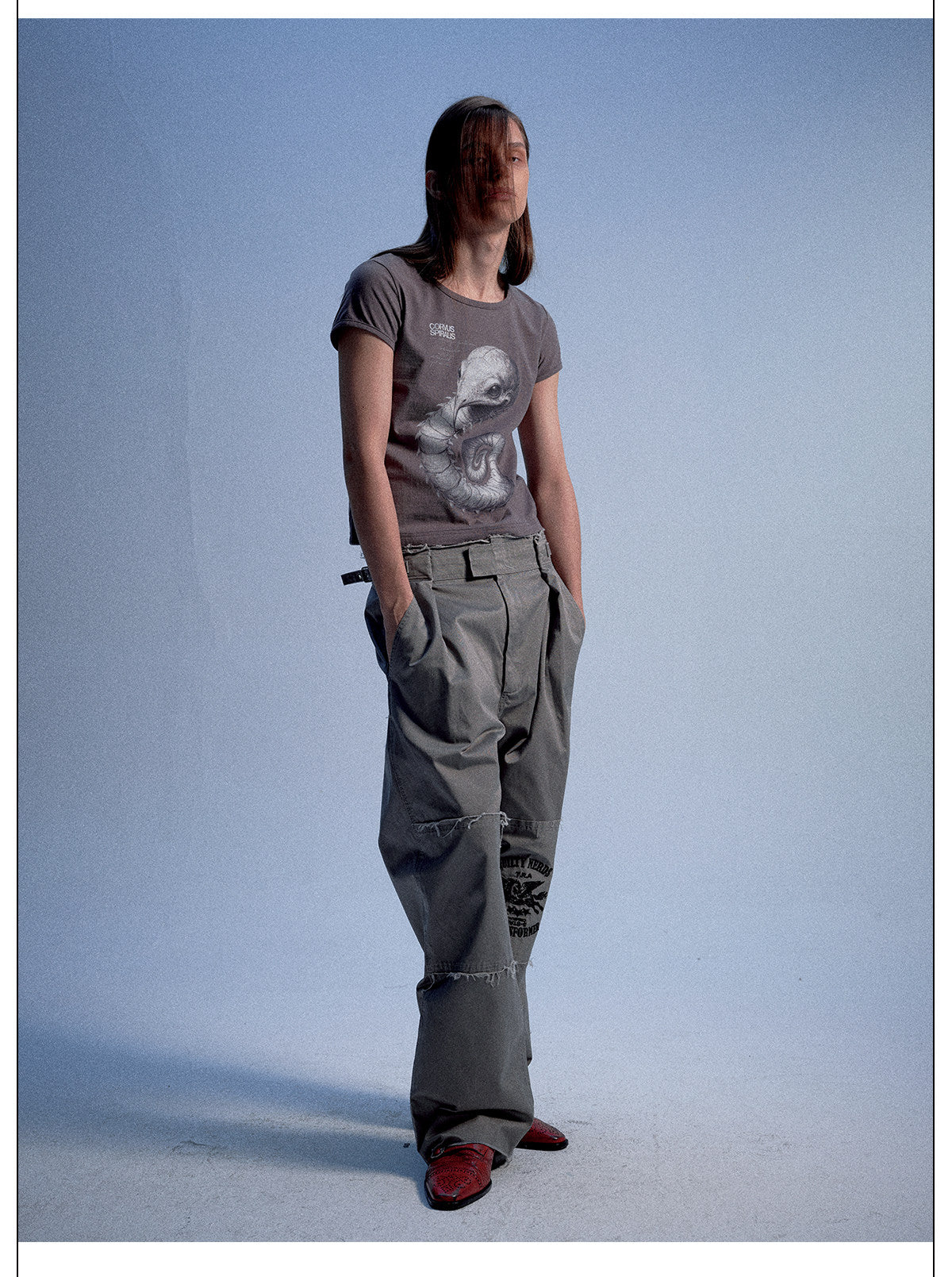 Embroidered Canvas Casual Pants