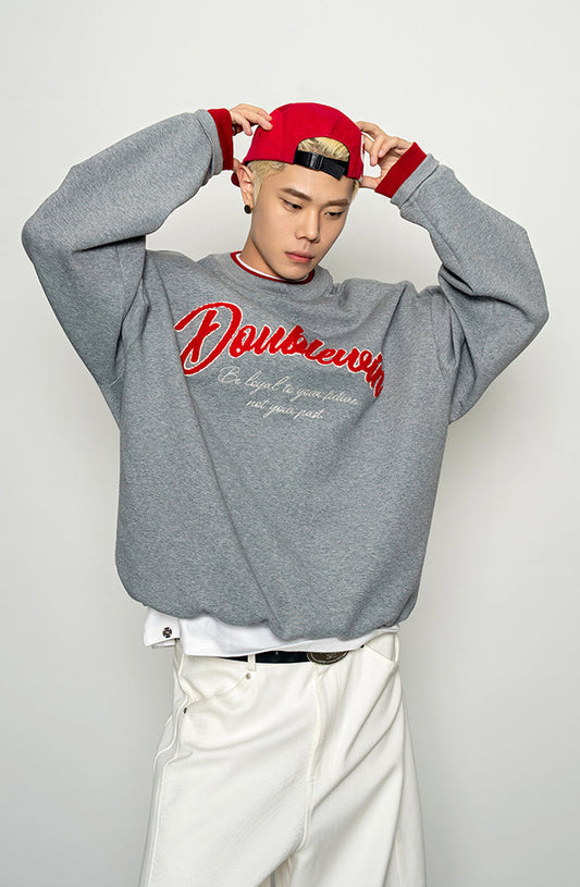 Embroidered Round Neck Sweatshirt