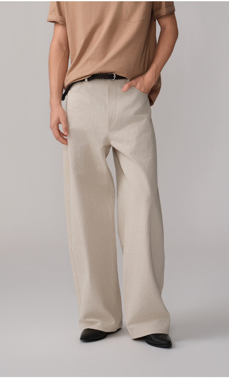 3D Cut Patchwork Silhouette Casual Pants