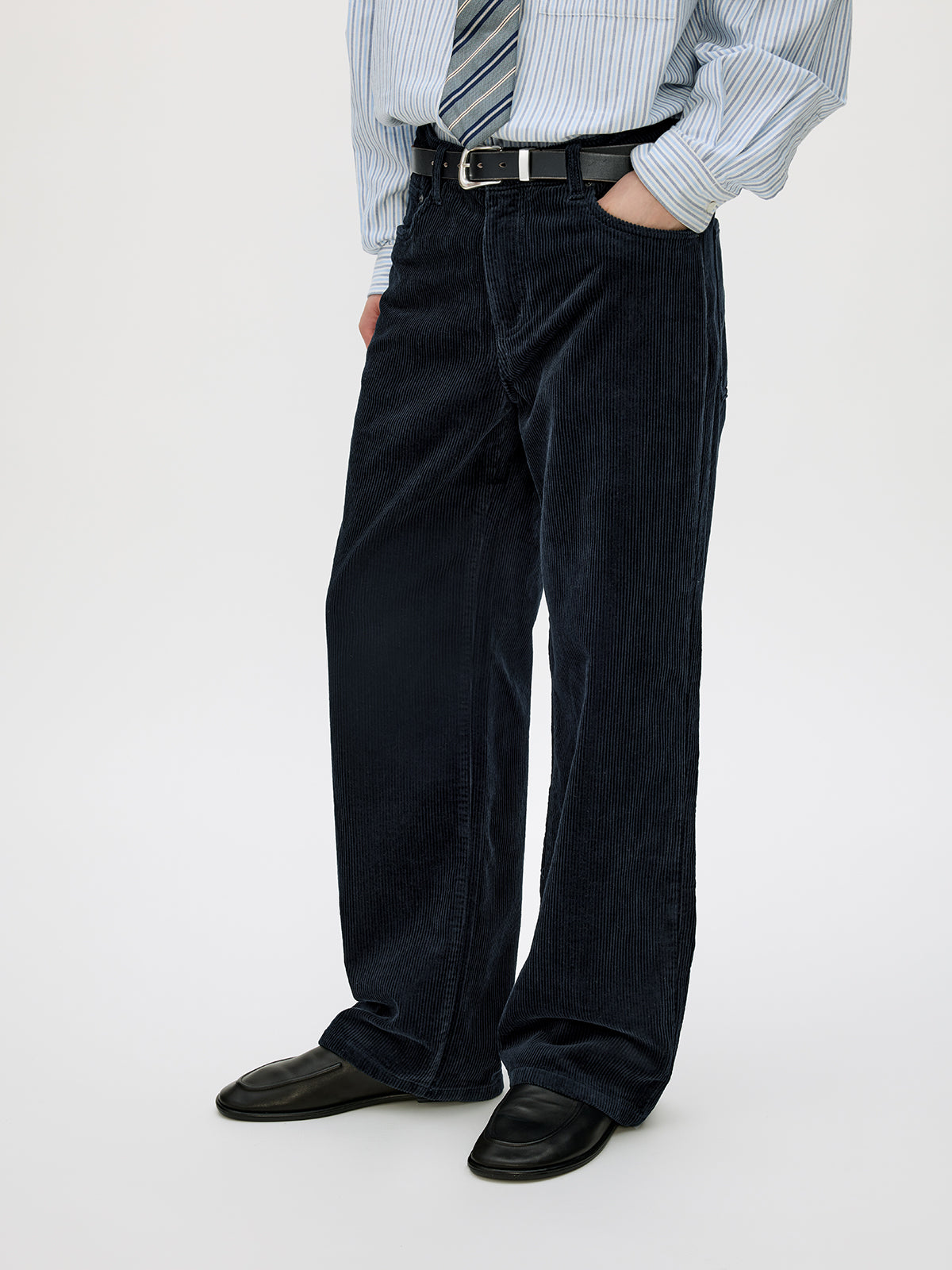 Wash-processed Straight Casual Pants