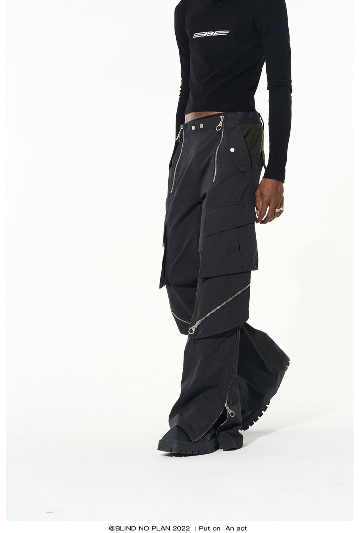 Multi-Zipper Casual Pants