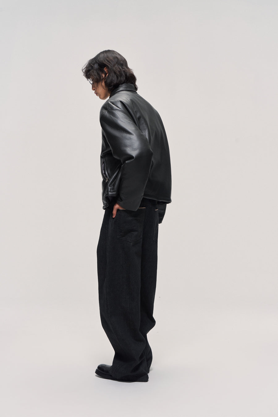 Thick leather jacket