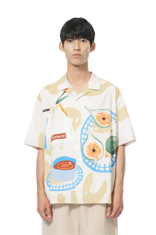 Hand-painted printed Cuban collar shirt