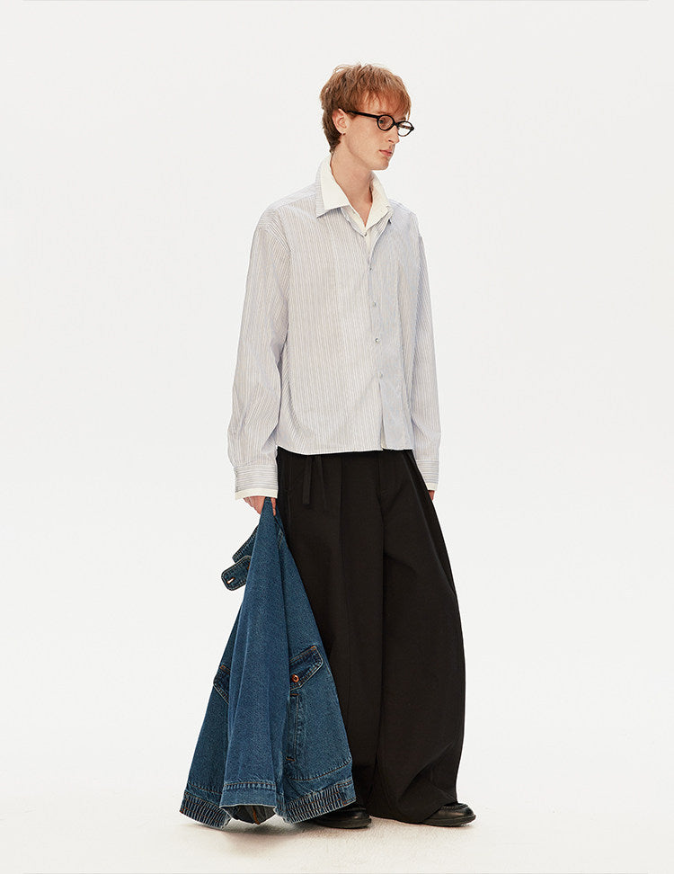 더블 브레스트 스타일 투피스 셔츠