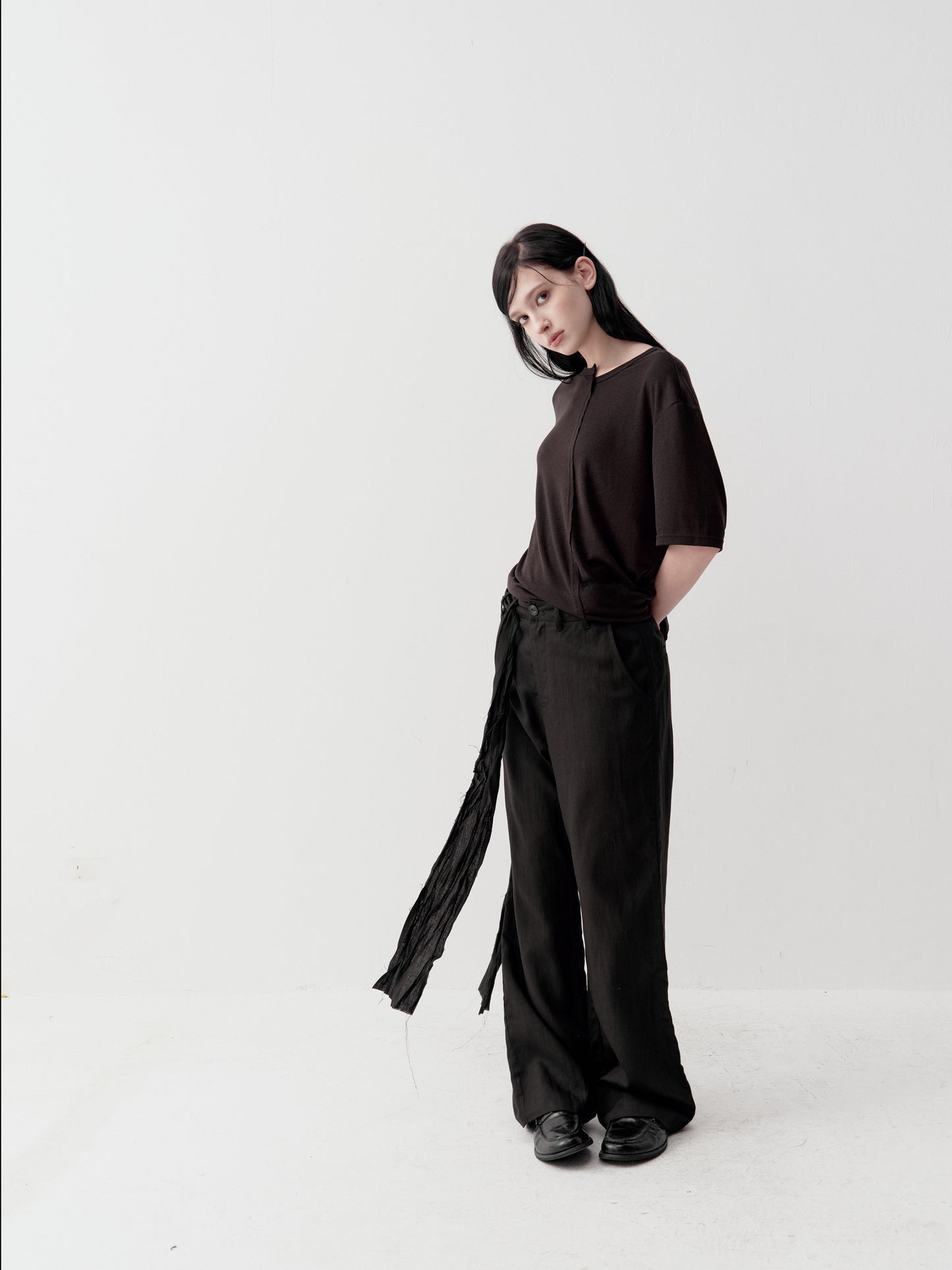 Casual Pants with an Asymmetrical Waistband
