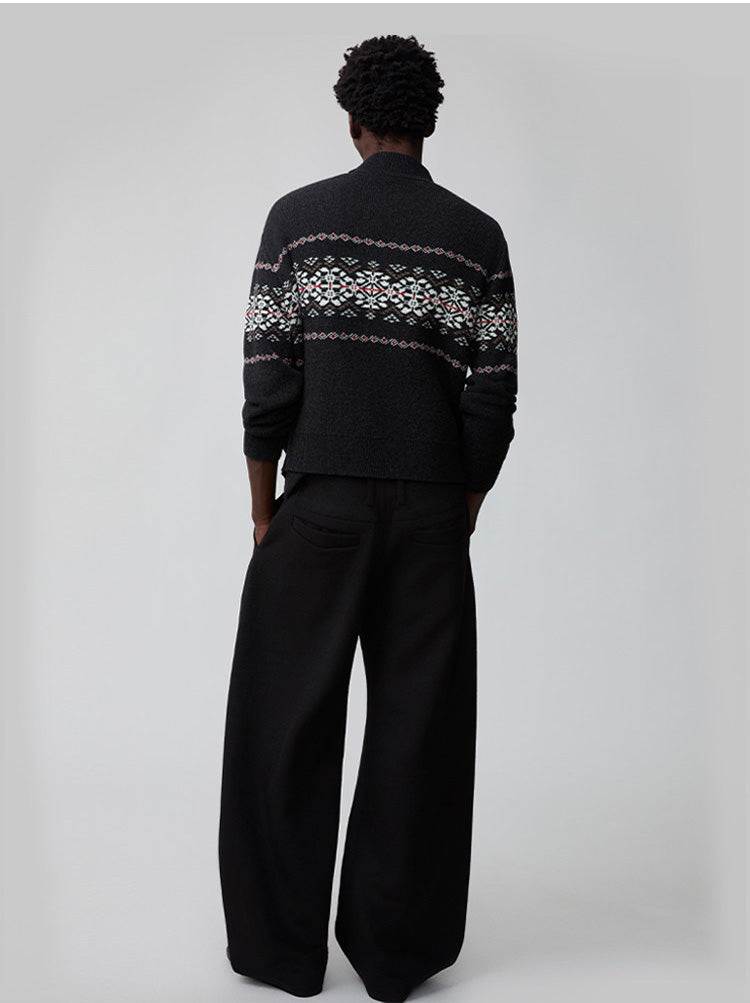 Thick Knit Stand Collar Jacket