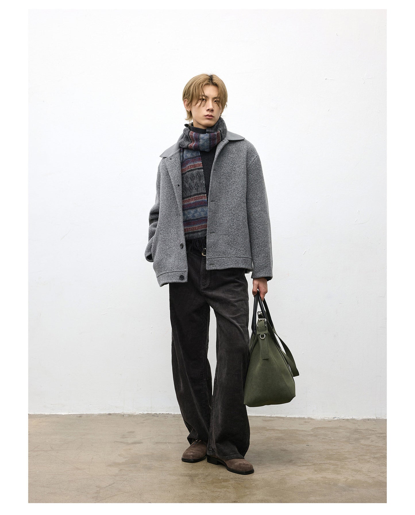 Simple Knit Collar Jacket