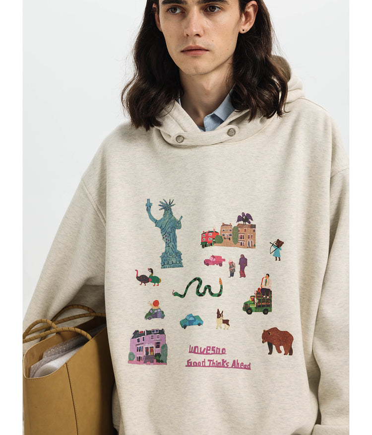 Three-in-one printed sweatshirt