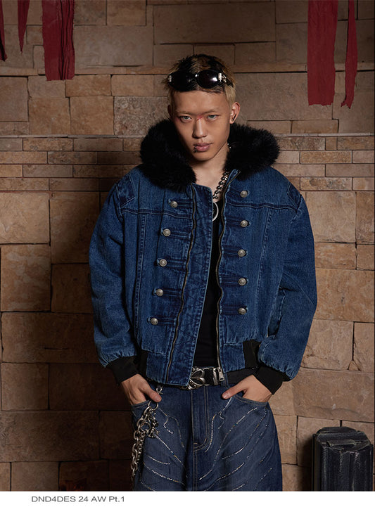 Heavy Denim Denim Jacket with Hood