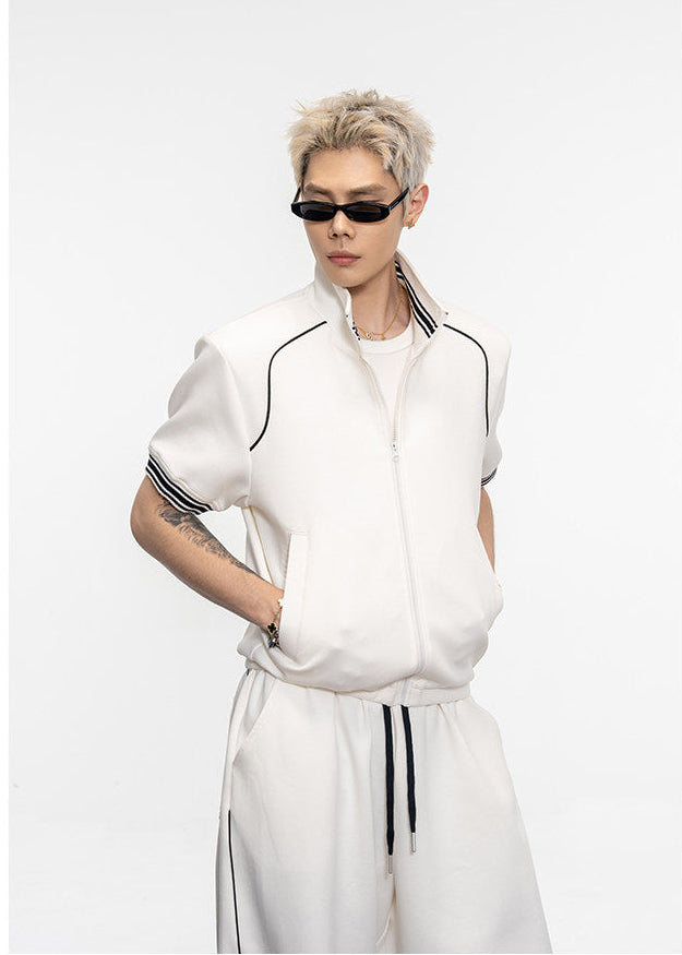 Air Layer Contrast Silhouette Jacket Set