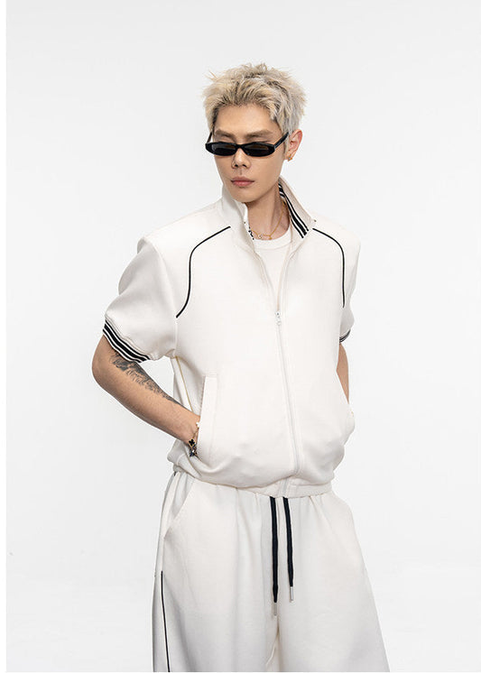 Air Layer Contrast Silhouette Jacket Set