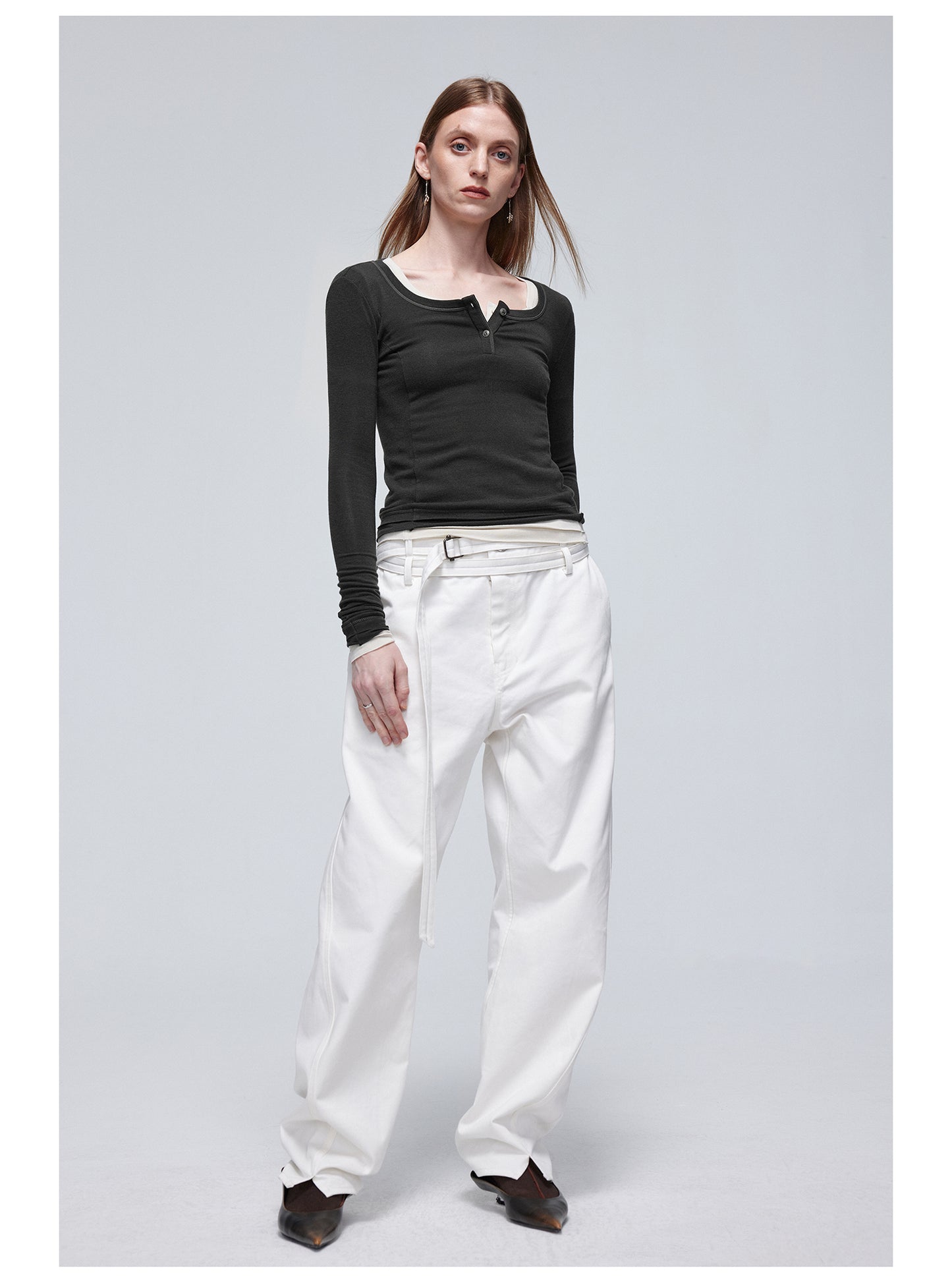 Twist Belt Casual Pants