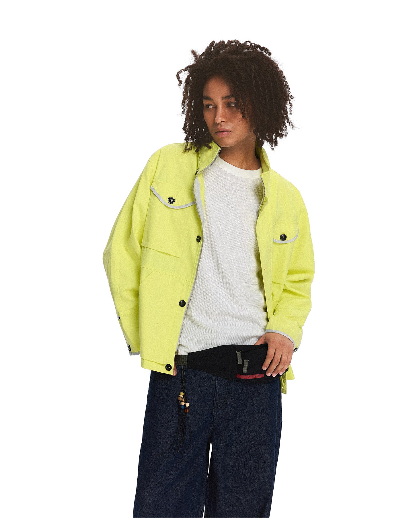Stand-Up Collar Hooded Zipper Jacket