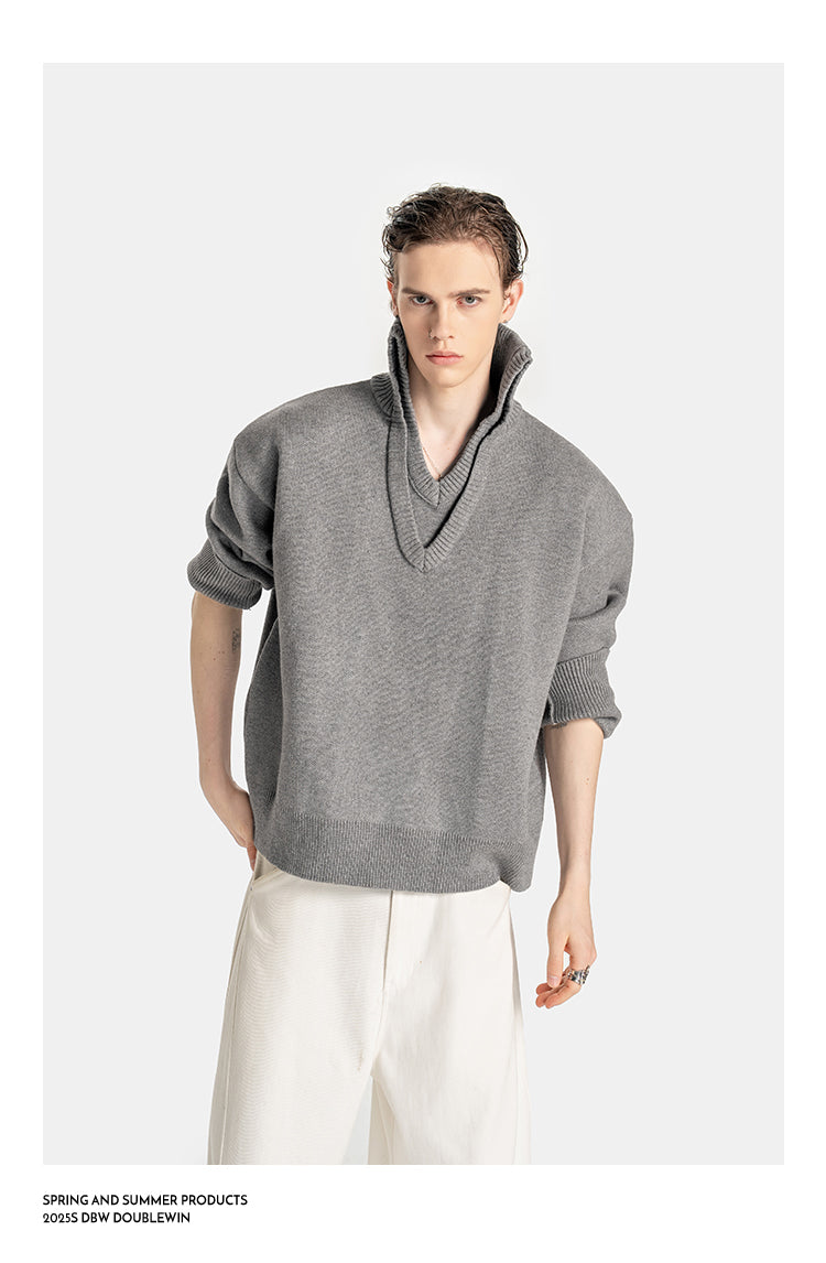 Double V-Neck Sweater