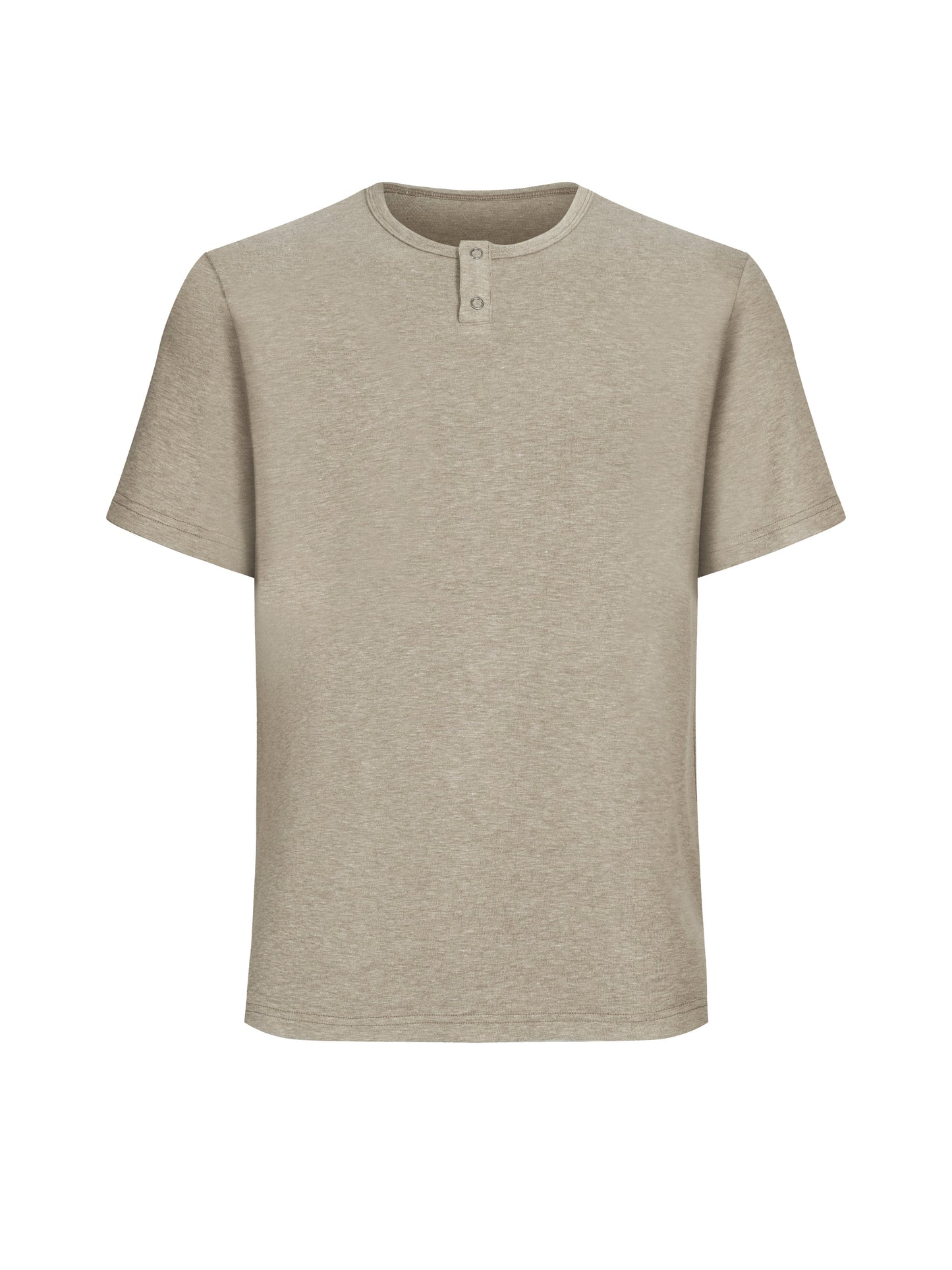 Henley-Neck Basic T-Shirt