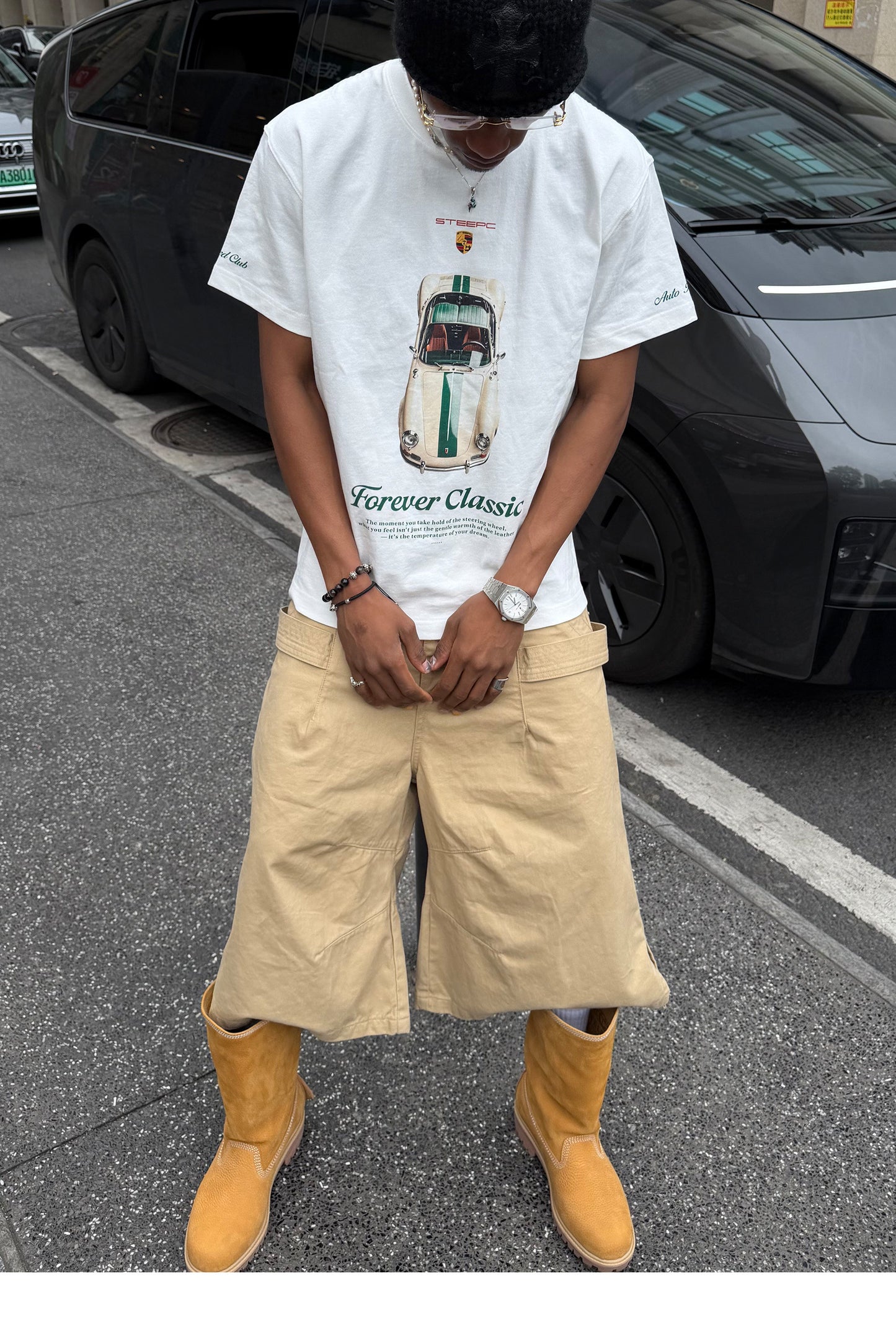 Digital Print Round-Neck Loose-Fit T-Shirt