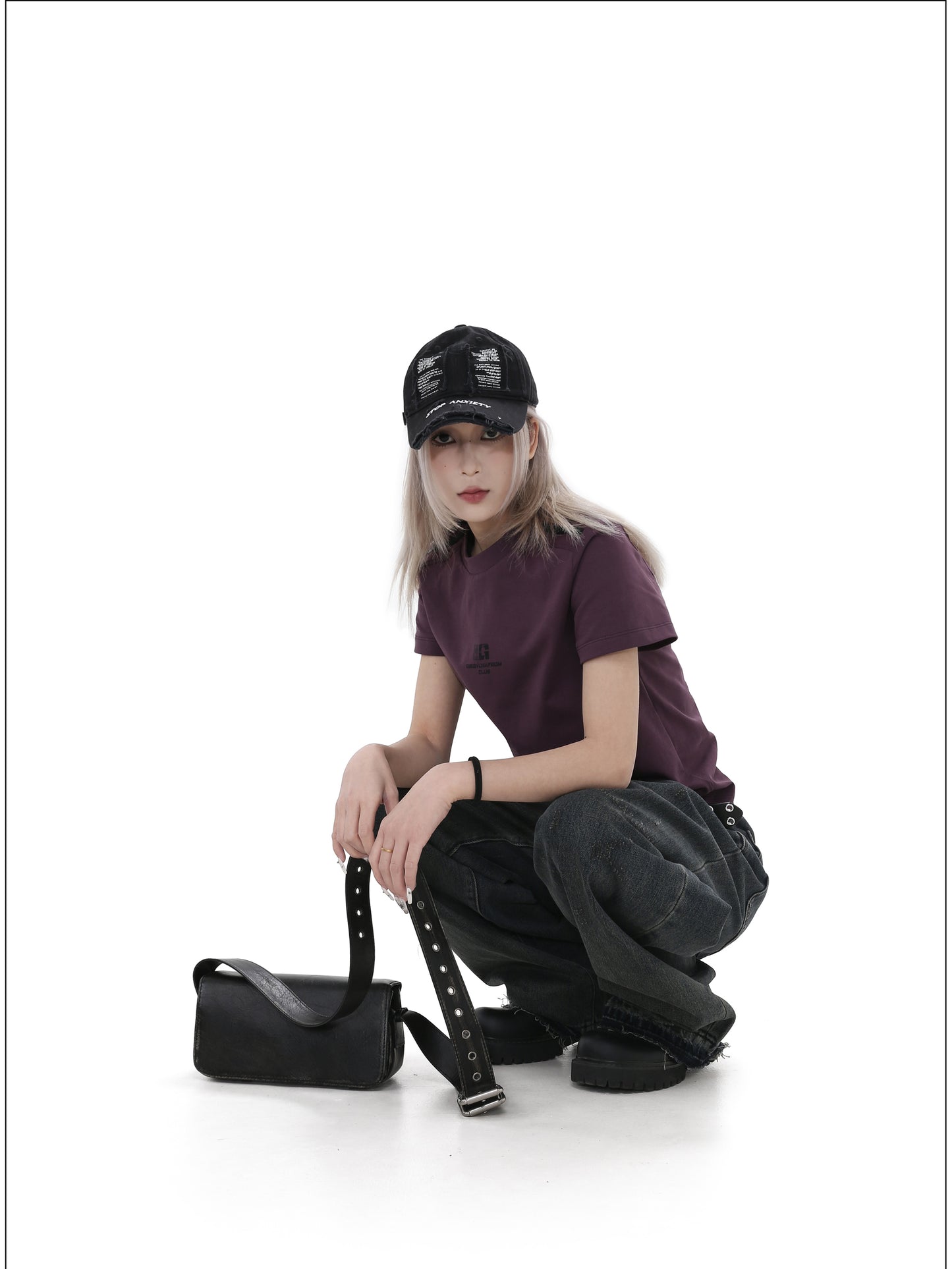 Loose-fitting wide-leg denim pants