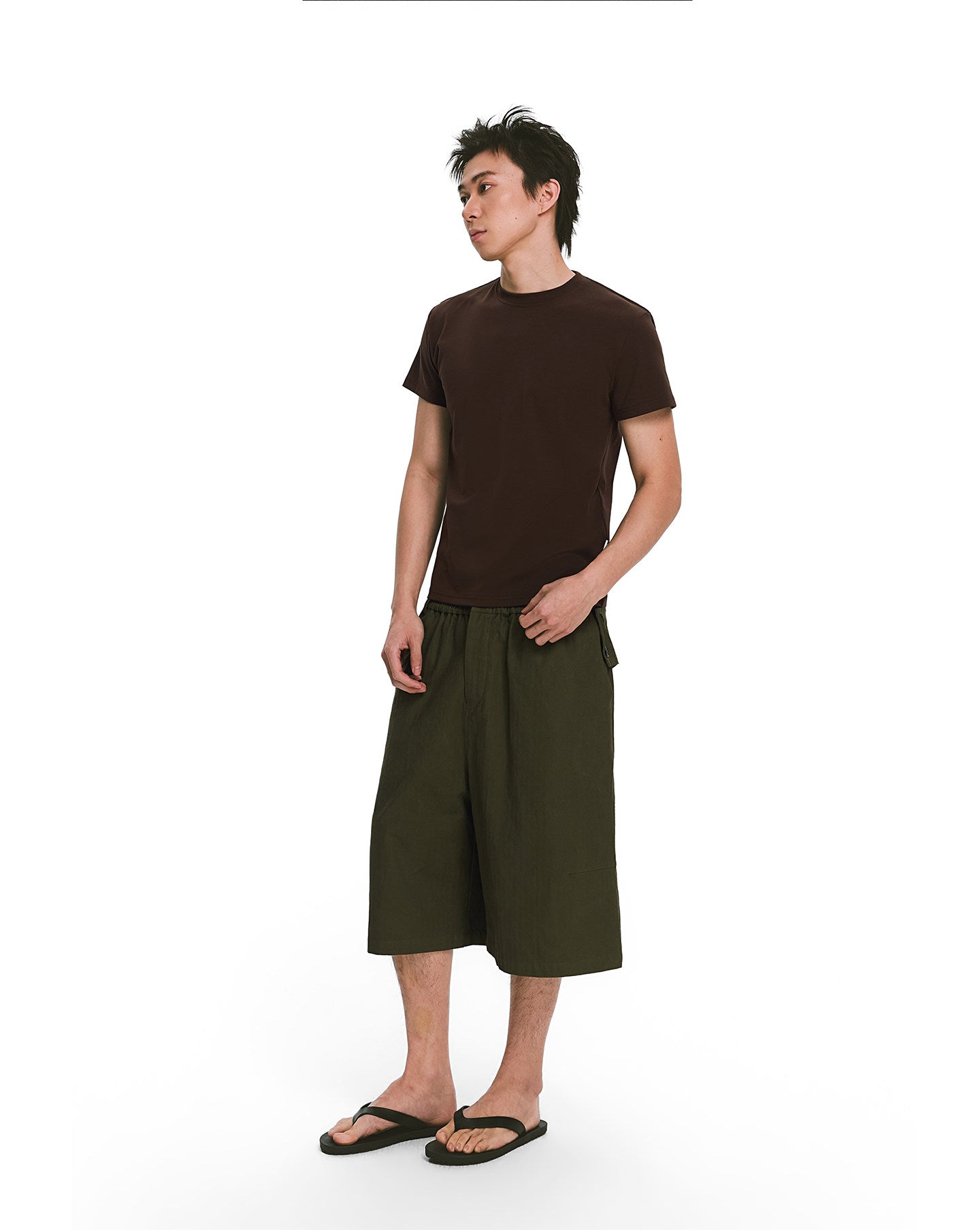 Basic Solid-Color Slim-Fit T-Shirt