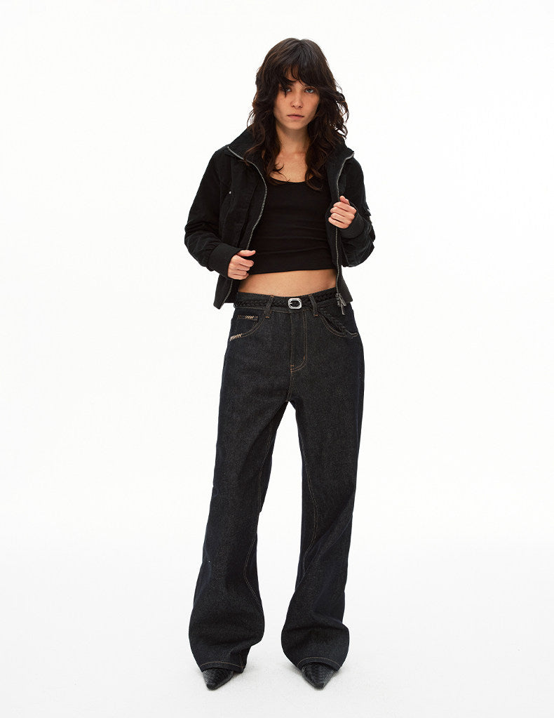 Retro Flare Slim-Fit Straight-Leg Jeans