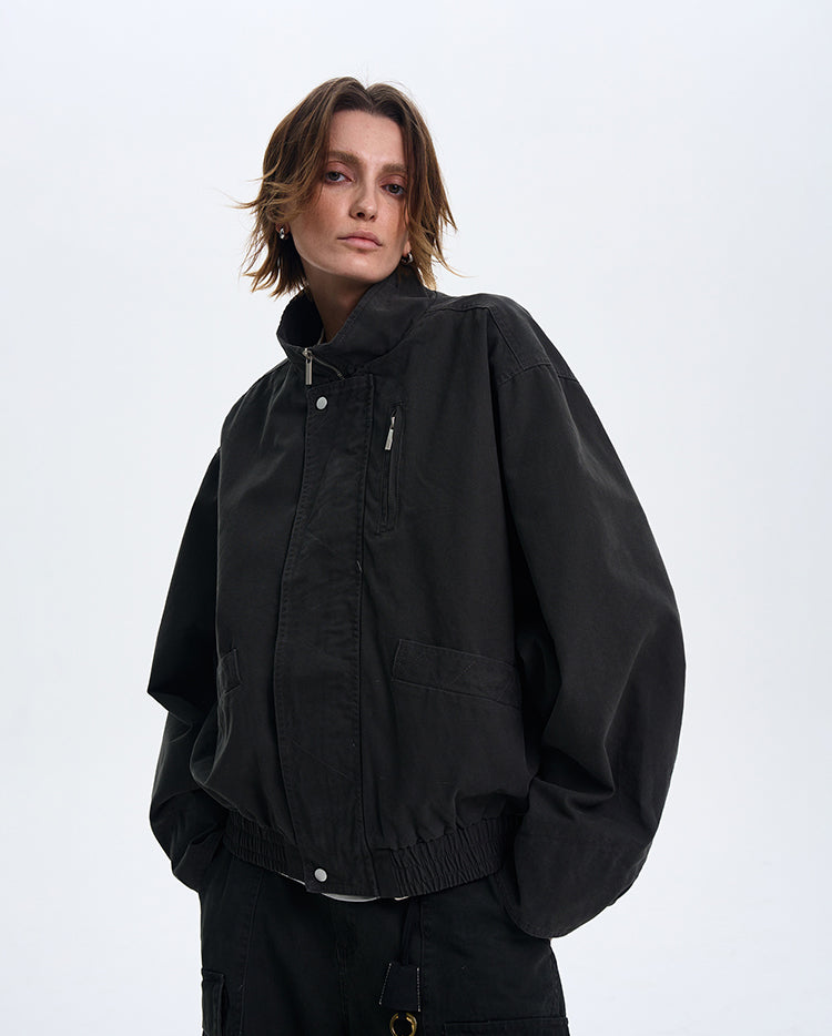 Simple Silhouette Harrington Jacket