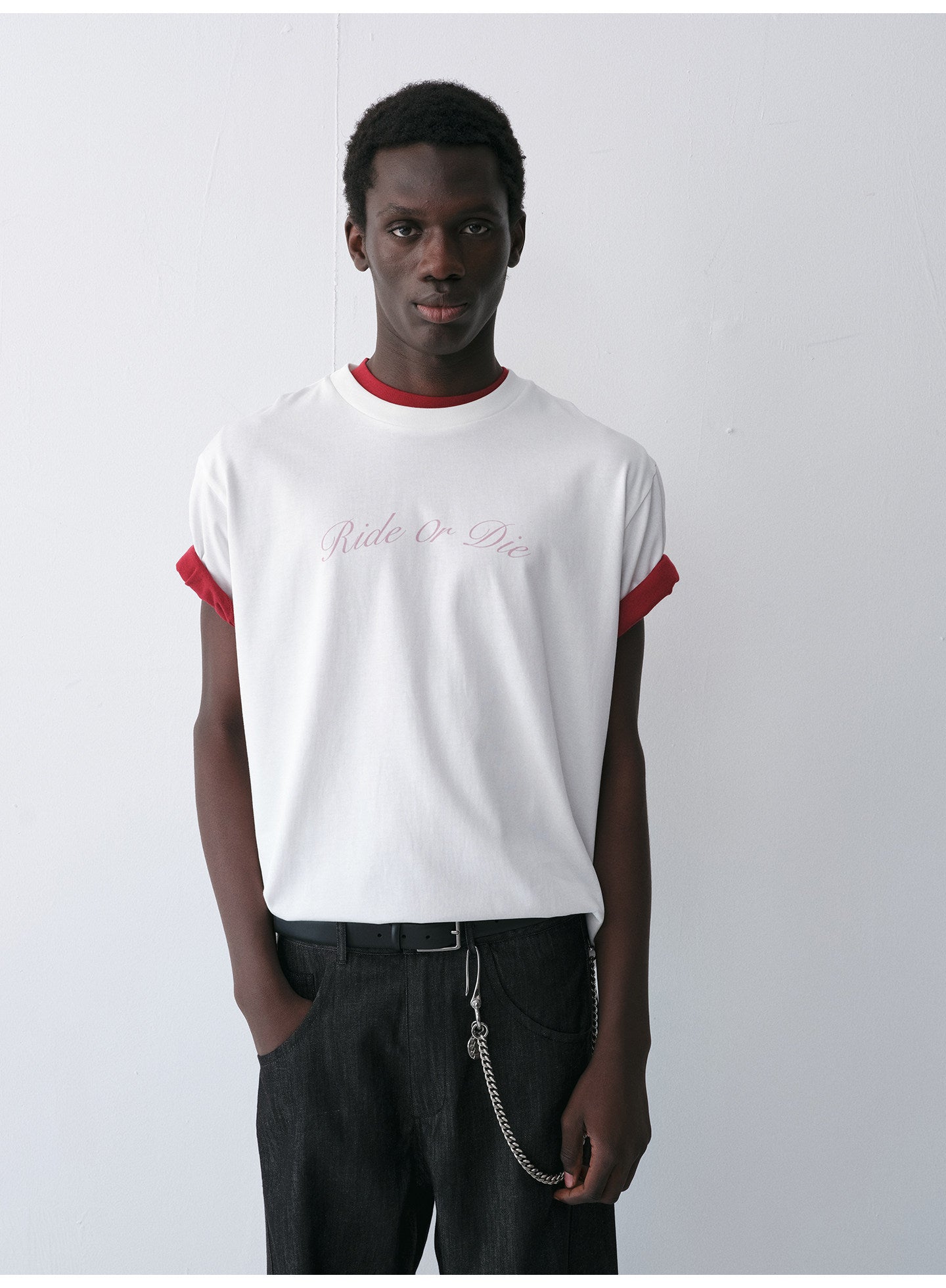 Round-Neck T-Shirt with Alphabet Print