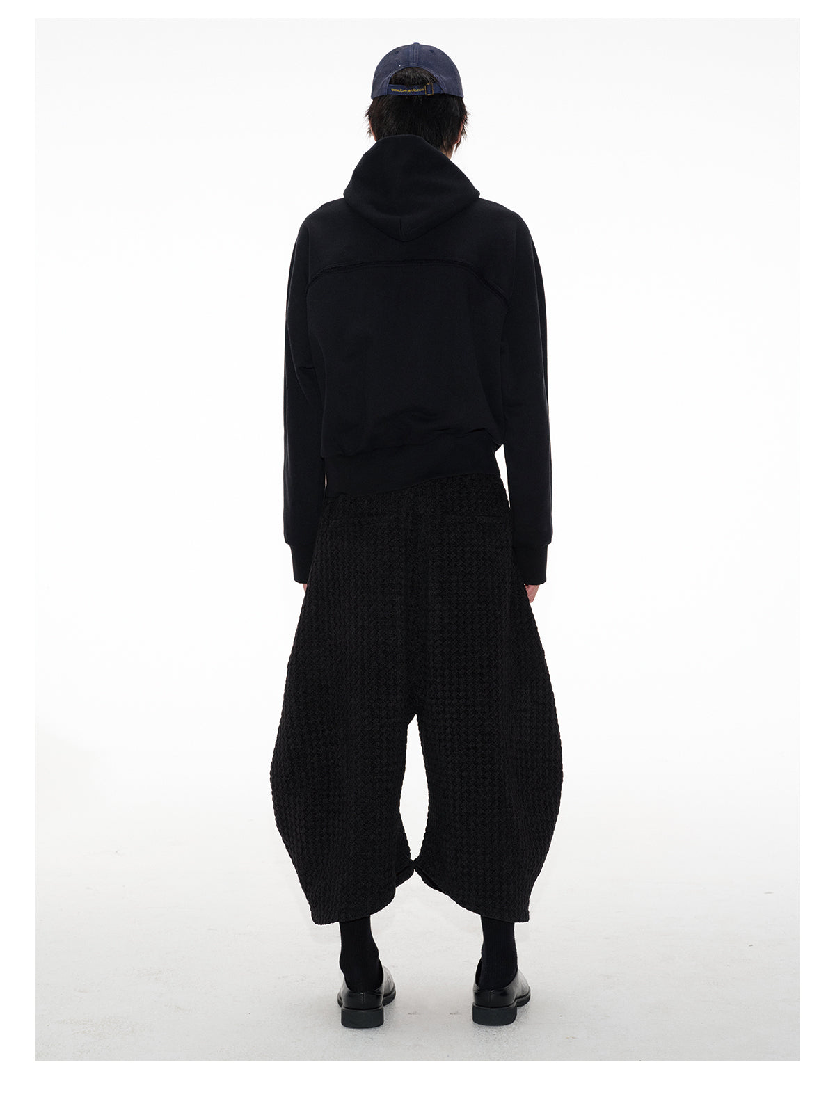 Ripped Shoulder Hooded Sweatshirt