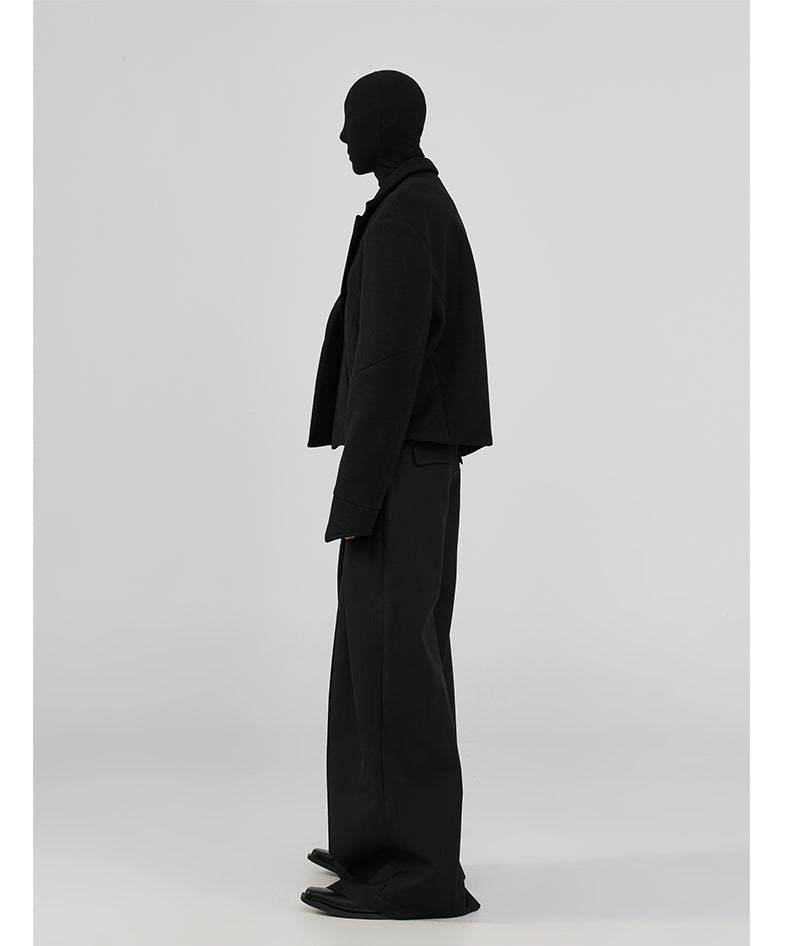 Three-dimensional pleated wide pants