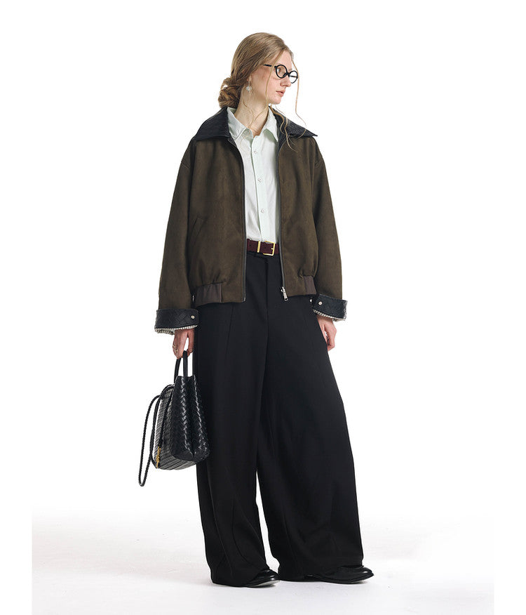 Reversible Oversized Woven Collar Jacket