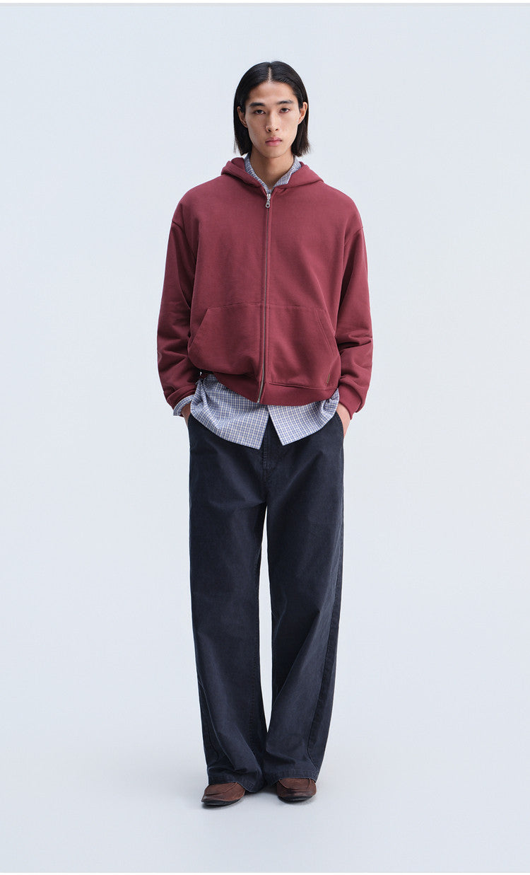 Short-Sleeve Hooded Zip-Up Sweatshirt