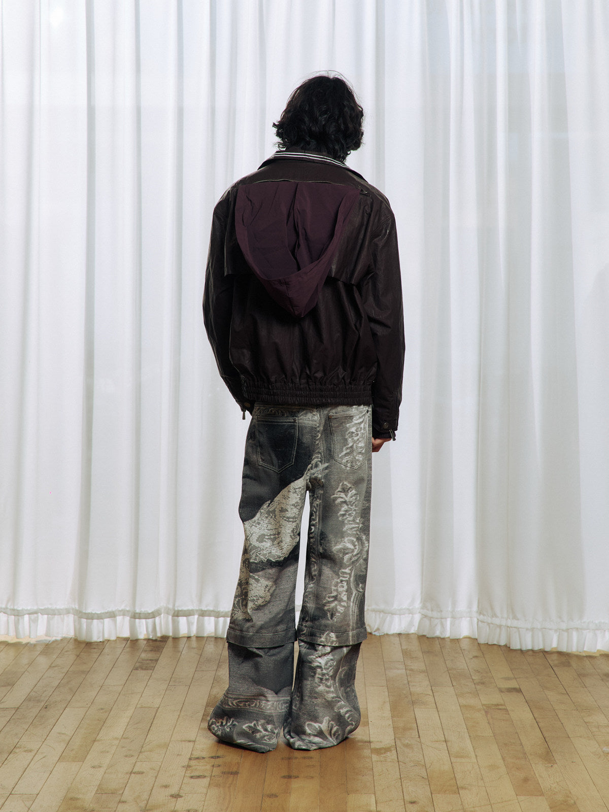Waxed Leather Coated Jacket