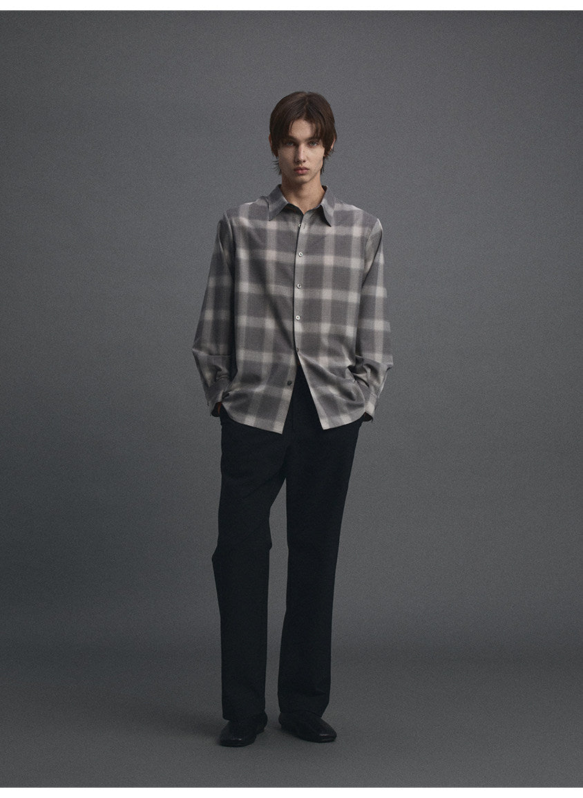 Worsted Wool Checkered Shirt