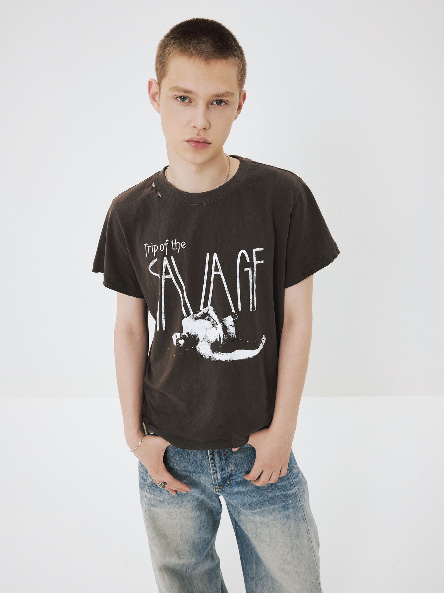 Vintage-Style Washed T-Shirt