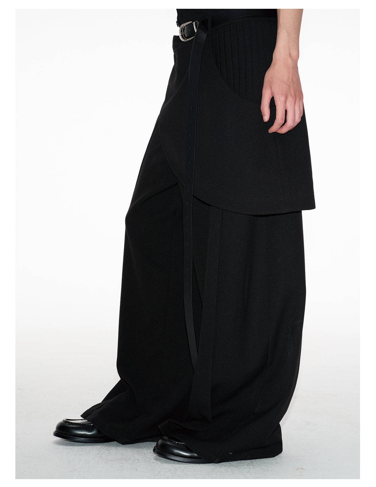 Faux two-piece loose casual pants