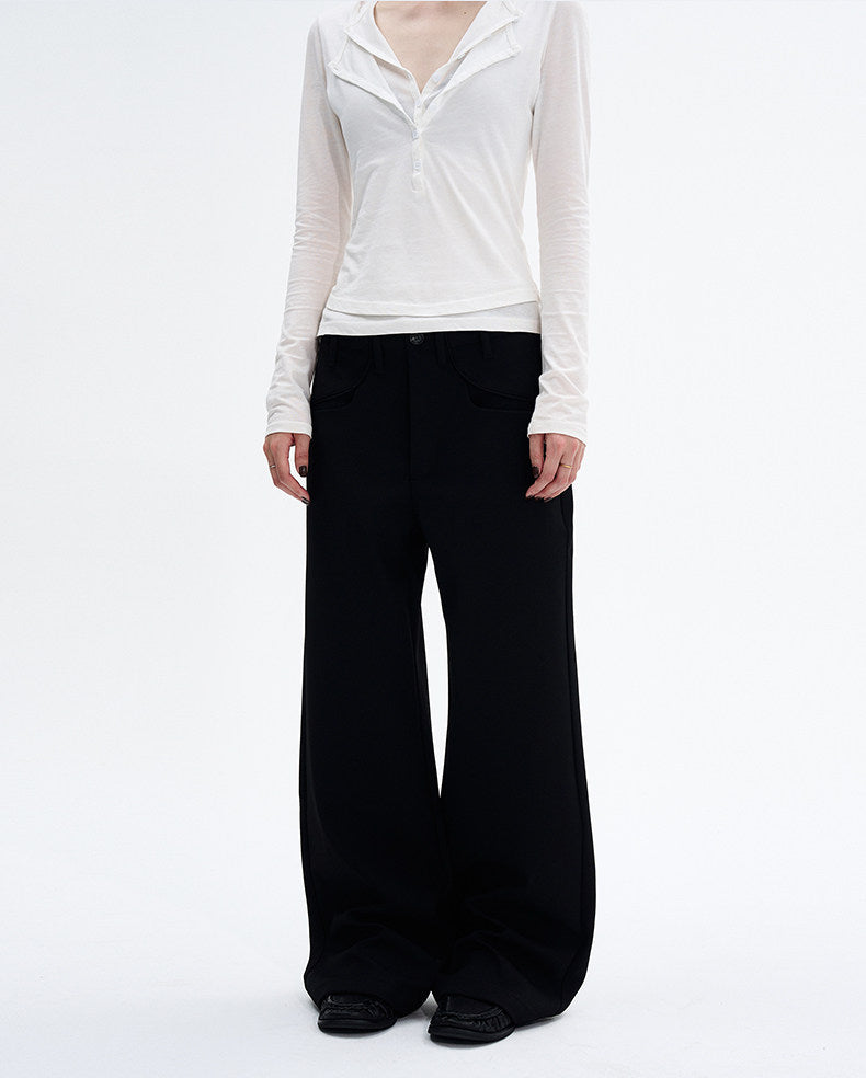 Luxury Straight-Leg Casual Pants