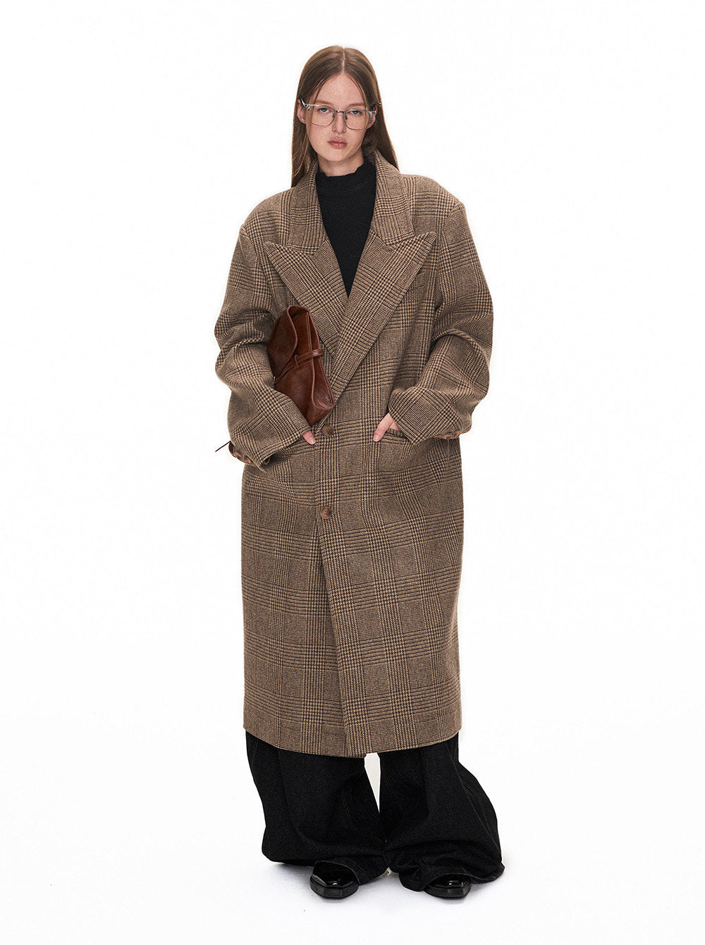 Houndstooth Long Coat