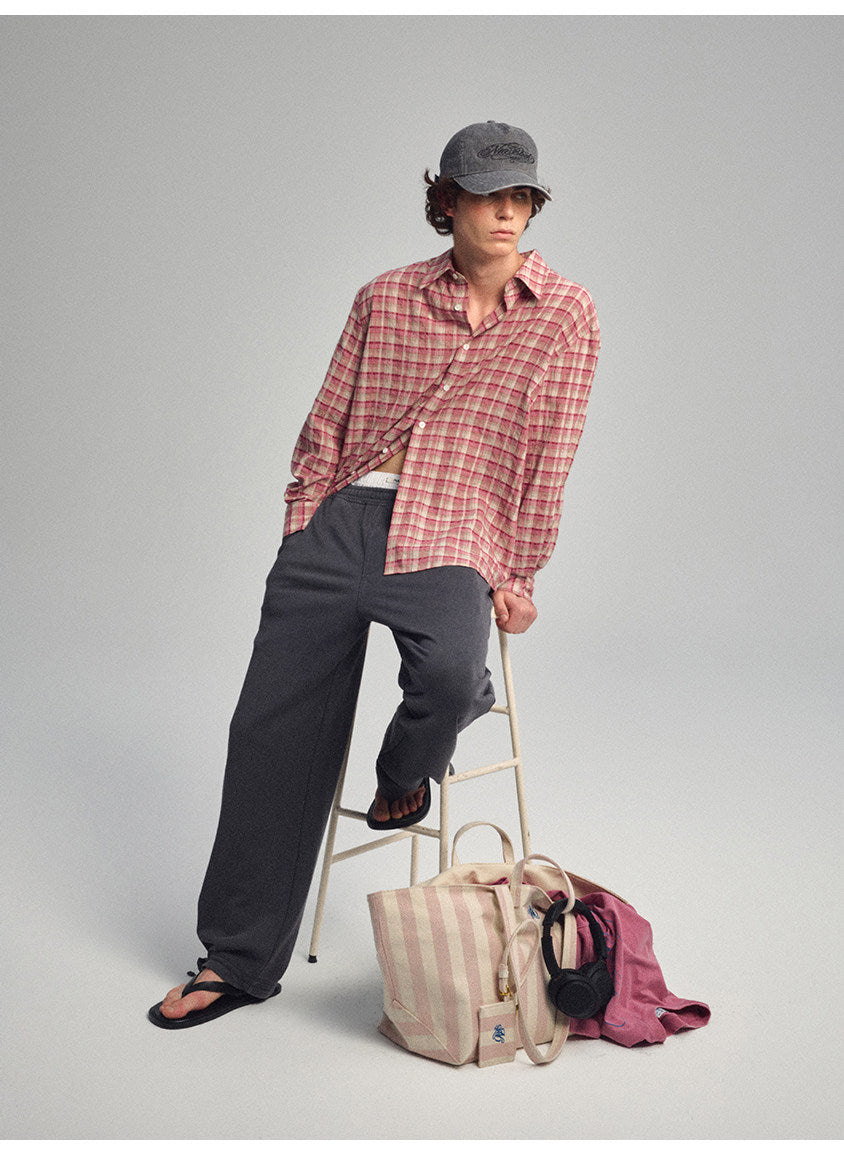 Square-Collar Silhouette Casual Shirt