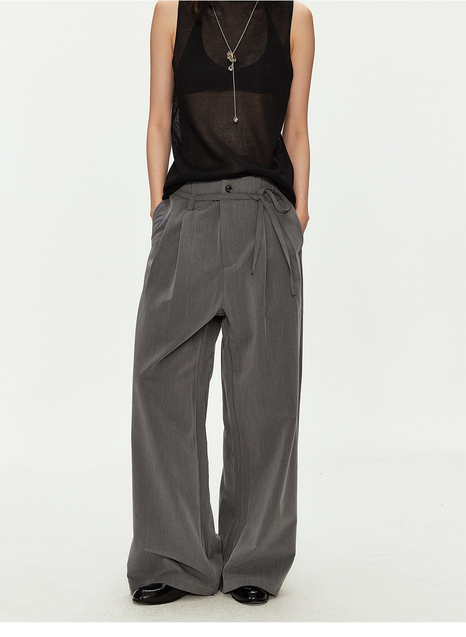 Casual Pants with Double-Pleat Design