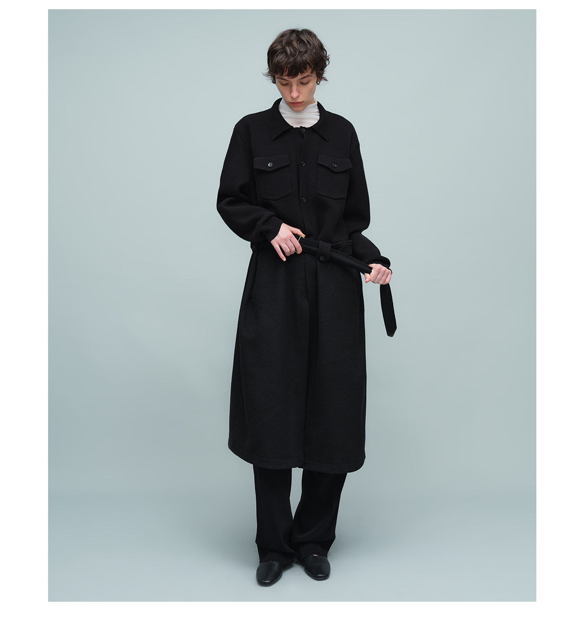Segment Design Drop-Shoulder Coat