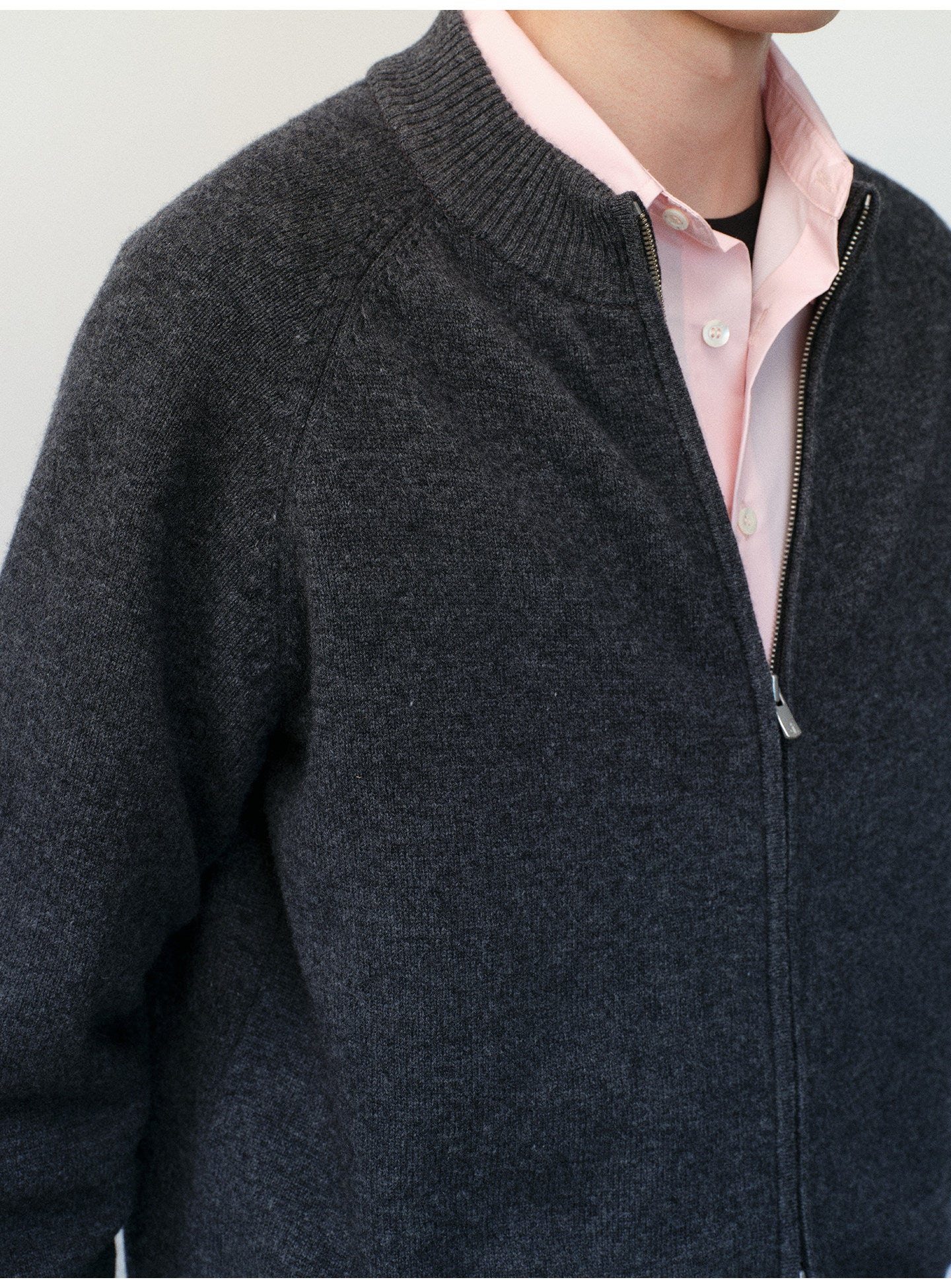Pure Wool Zipper Cardigan